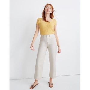 Emmett Wide-Leg Crop Pants: Button-Front Edition